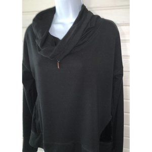 C9 Champion Sz MEDIUM Black Funnel Neck Top Thumbholes Sweatshirt EUC
